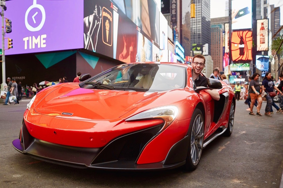 The joy on my face in this picture so perfectly exemplifies why I want to—no, must—buy a McLaren.