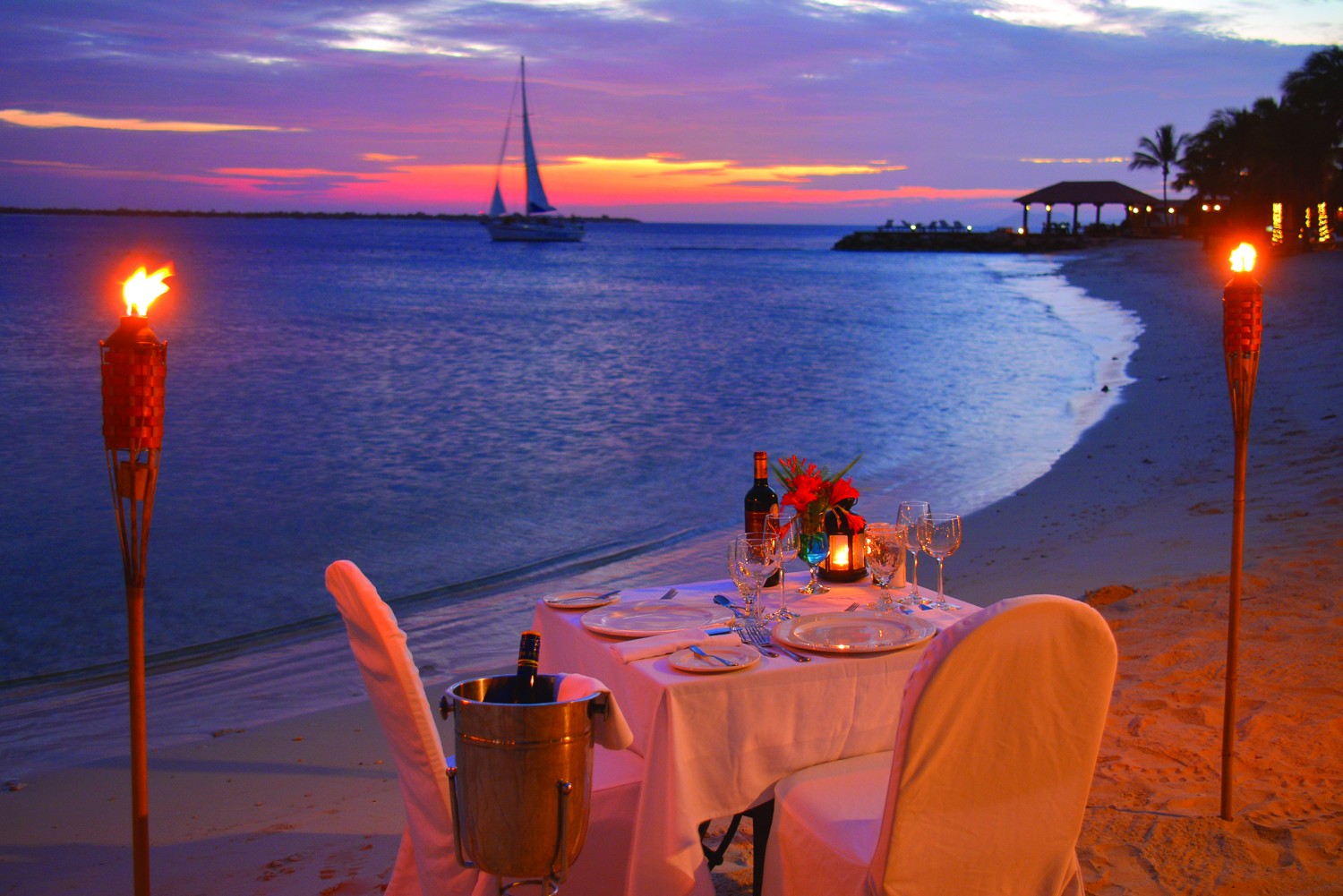 Beach Torch Lit Dinner