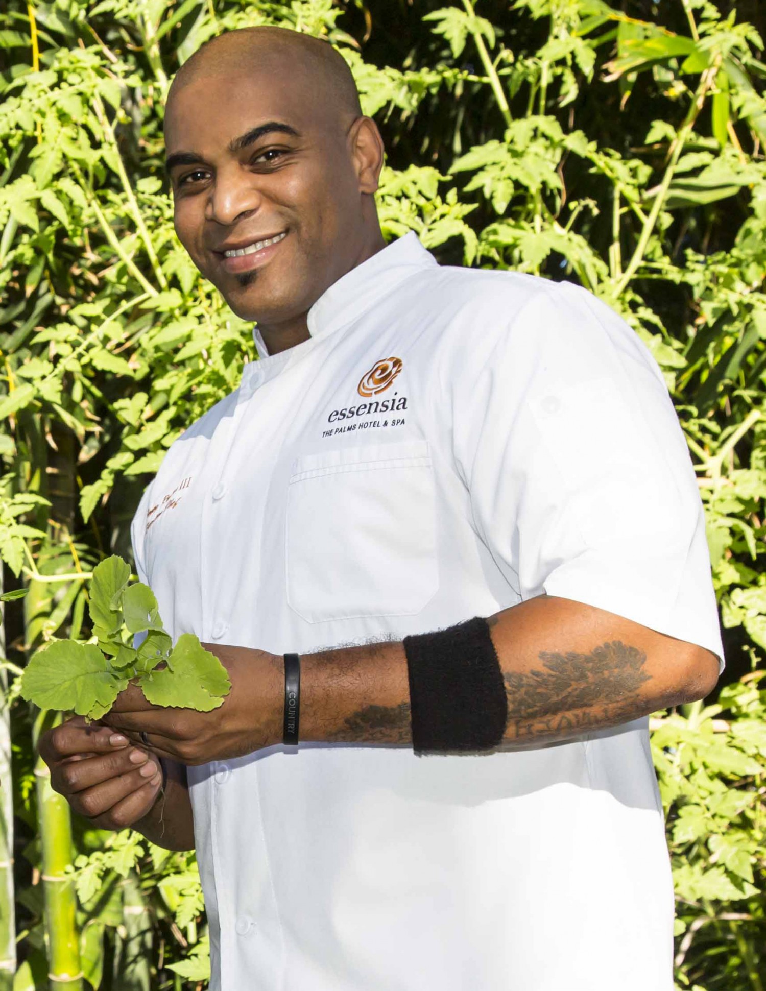 Chef Venoy in the garden