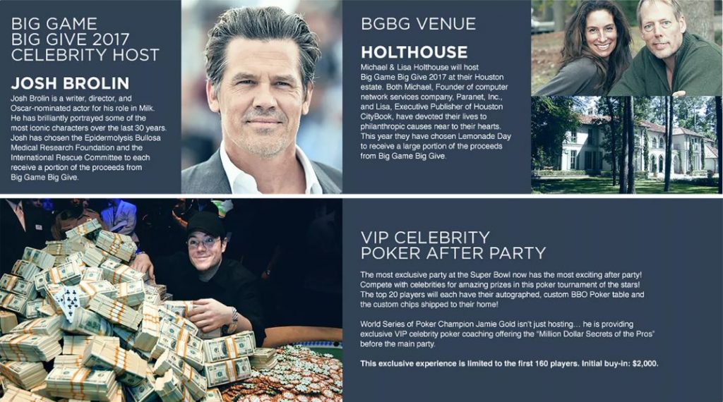 Josh Brolin hosts Big Game Big Give Charity Event 2017