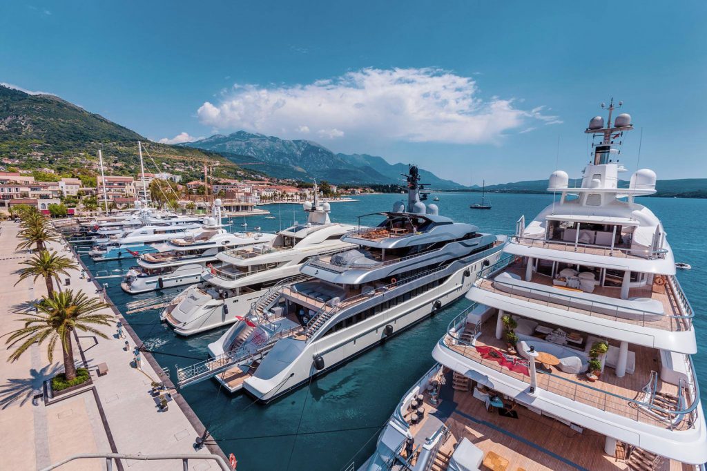 superyacht in port