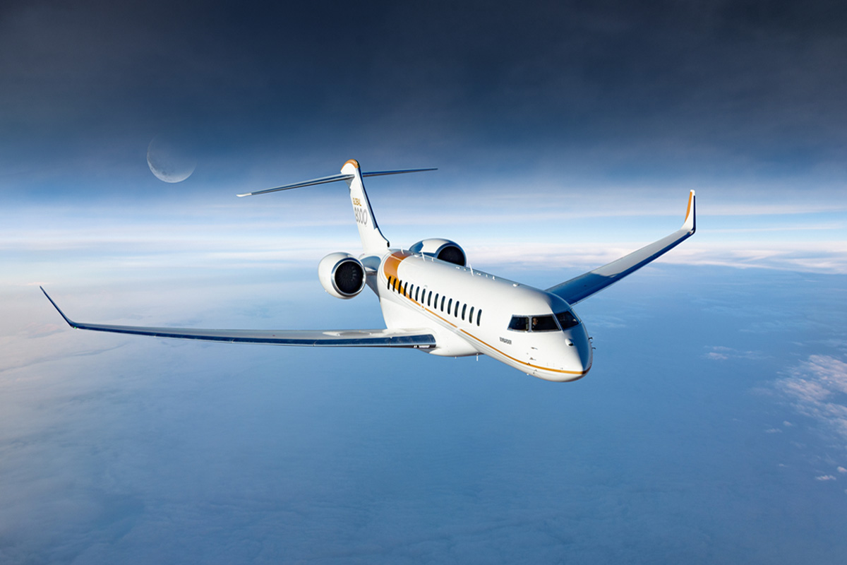 Pilot flies the Global 6800